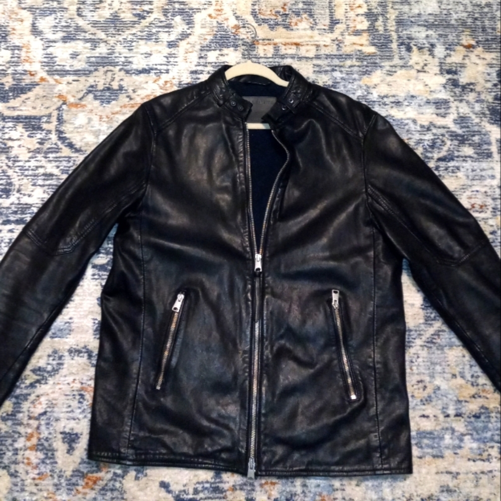 All Saints Leather Bomber Jacket - Men's